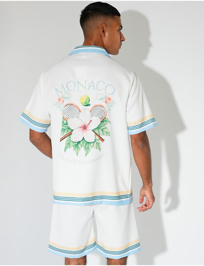 ENSEMBLE SHORT ET CHEMISE "MONACO" BLANC